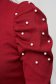 Bluza dama din tricot reiat visinie mulata cu umeri cu volum si aplicatii cu perle - SunShine 6 - StarShinerS.ro