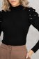 Bluza dama din bumbac reiat neagra mulata cu umeri bufanti si perle aplicate 4 - StarShinerS.ro