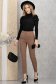 Bluza dama din bumbac reiat neagra mulata cu umeri bufanti si perle aplicate 3 - StarShinerS.ro