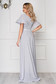 Dress StarShinerS grey long occasional cloche from veil fabric one shoulder 2 - StarShinerS.com