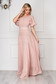 Dress StarShinerS lightpink long occasional cloche from veil fabric one shoulder 3 - StarShinerS.com