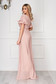 Dress StarShinerS lightpink long occasional cloche from veil fabric one shoulder 2 - StarShinerS.com