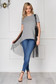 T-shirt StarShinerS grey casual asymmetrical stretch flared with net accessory 3 - StarShinerS.com