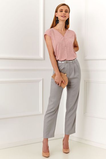 Trousers, Lightgrey trousers cloth straight with pockets - StarShinerS.com