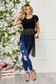 StarShinerS black women`s blouse casual long asymmetrical jersey with fringes 3 - StarShinerS.com