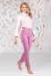 Lightpink trousers elegant straight medium waist with pockets 3 - StarShinerS.com