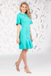 Turquoise dress elegant cloche short cut with button accessories large sleeves 3 - StarShinerS.com
