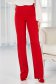 Red flared long trousers made of slightly elastic fabric with high waist - StarShinerS 6 - StarShinerS.com