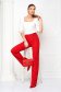 Red trousers flared slightly elastic fabric long - StarShinerS high waisted 1 - StarShinerS.com