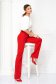 Red trousers flared slightly elastic fabric long - StarShinerS high waisted 2 - StarShinerS.com