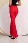 Red trousers flared slightly elastic fabric long - StarShinerS high waisted 5 - StarShinerS.com