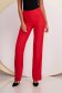 Red trousers flared slightly elastic fabric long - StarShinerS high waisted 4 - StarShinerS.com