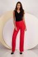 Red trousers flared slightly elastic fabric long - StarShinerS high waisted 3 - StarShinerS.com