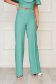 Green trousers flared slightly elastic fabric long - StarShinerS high waisted 1 - StarShinerS.com