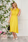 Yellow dress midi daily thin fabric with ruffled sleeves dots print 3 - StarShinerS.com