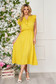Yellow dress midi daily thin fabric with ruffled sleeves dots print 1 - StarShinerS.com