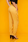 Pantaloni Top Secret galbeni casual cu croi larg din material subtire cu talie inalta 2 - StarShinerS.ro