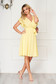 StarShinerS yellow dress elegant midi from veil fabric with deep cleavage 3 - StarShinerS.com