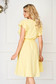 StarShinerS yellow dress elegant midi from veil fabric with deep cleavage 2 - StarShinerS.com