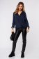 Darkblue women`s blouse casual flared with v-neckline 3 - StarShinerS.com