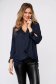 Bluza dama Top Secret albastru-inchis casual cu croi larg si decolteu in v 1 - StarShinerS.ro