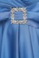 Rochie din voal satinat albastru-deschis midi in clos accesorizata cu o catarama - PrettyGirl 4 - StarShinerS.ro