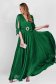 Rochie din voal verde-inchis in clos cu elastic in talie cu decolteu petrecut - PrettyGirl 1 - StarShinerS.ro
