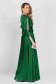 Rochie din voal verde-inchis in clos cu elastic in talie cu decolteu petrecut - PrettyGirl 2 - StarShinerS.ro