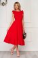 Red Midi A-Line Dress from Thin Material with Cutout Back - StarShinerS 3 - StarShinerS.com