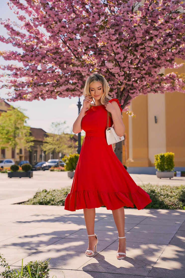 Bell dresses, Red elegant midi StarShinerS dress cloth - StarShinerS.com