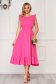 Pink midi A-line dress made of thin fabric with open back - StarShinerS 3 - StarShinerS.com