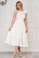 Midi white linen-like thin material dress with a cut-out back - StarShinerS 1 - StarShinerS.com