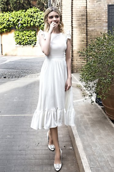 White elegant midi StarShinerS dress cloth
