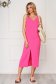 Pink midi daily StarShinerS flared sleeveless dress 3 - StarShinerS.com
