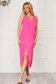 Pink midi daily StarShinerS flared sleeveless dress 1 - StarShinerS.com