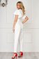 - StarShinerS white jumpsuit arched cut slightly elastic fabric accessorized with tied waistband embroidered 2 - StarShinerS.com