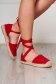 Red espadrilles beach wear low heel faux leather 1 - StarShinerS.com