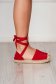 Red espadrilles beach wear low heel faux leather 2 - StarShinerS.com