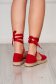 Red espadrilles beach wear low heel faux leather 3 - StarShinerS.com