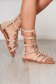 Cream sandals casual low heel with tassels 1 - StarShinerS.com