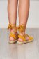 Yellow espadrilles faux leather beach wear ribbon fastening 3 - StarShinerS.com