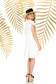 White dress short cut daily flared thin fabric 2 - StarShinerS.com
