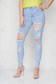 Blue jeans casual with tented cut with ruptures high waisted 2 - StarShinerS.com