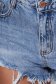Pantalon scurt SunShine albastru casual cu talie medie din bumbac neelastic 5 - StarShinerS.ro