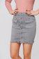 Casual short cut denim high waisted with tented cut grey skirt 1 - StarShinerS.com