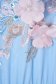 Rochie din voal albastru-deschis midi in clos cu elastic in talie si aplicatii florale - StarShinerS 4 - StarShinerS.ro