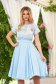 - StarShinerS lightblue dress cloche with elastic waist midi with floral details from veil fabric 1 - StarShinerS.com