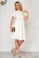 Rochie din viscoza si in alba midi in clos cu elastic in talie si aplicatie florala - StarShinerS 7 - StarShinerS.ro