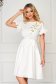 - StarShinerS midi from elastic fabric with ruffled sleeves white dress cloche 6 - StarShinerS.com