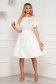 - StarShinerS midi from elastic fabric with ruffled sleeves white dress cloche 4 - StarShinerS.com